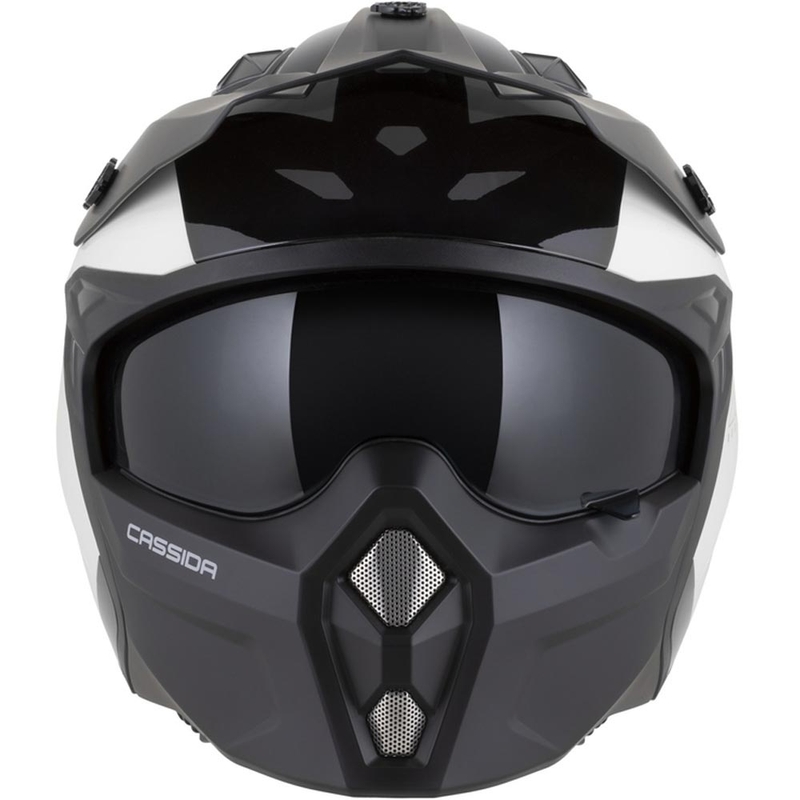 Kask motocyklowy modułowy Cassida Cross Country Dual biało-czarny