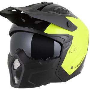 Kask motocyklowy modułowy Cassida Cross Country Dual fluo żółto-czarny