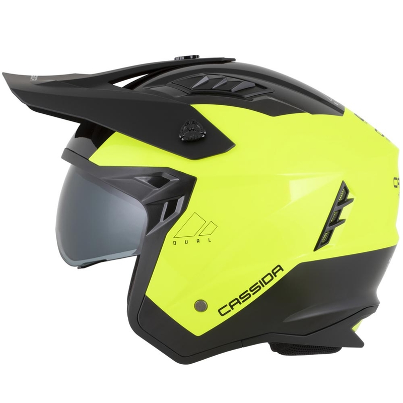 Kask motocyklowy modułowy Cassida Cross Country Dual fluo żółto-czarny