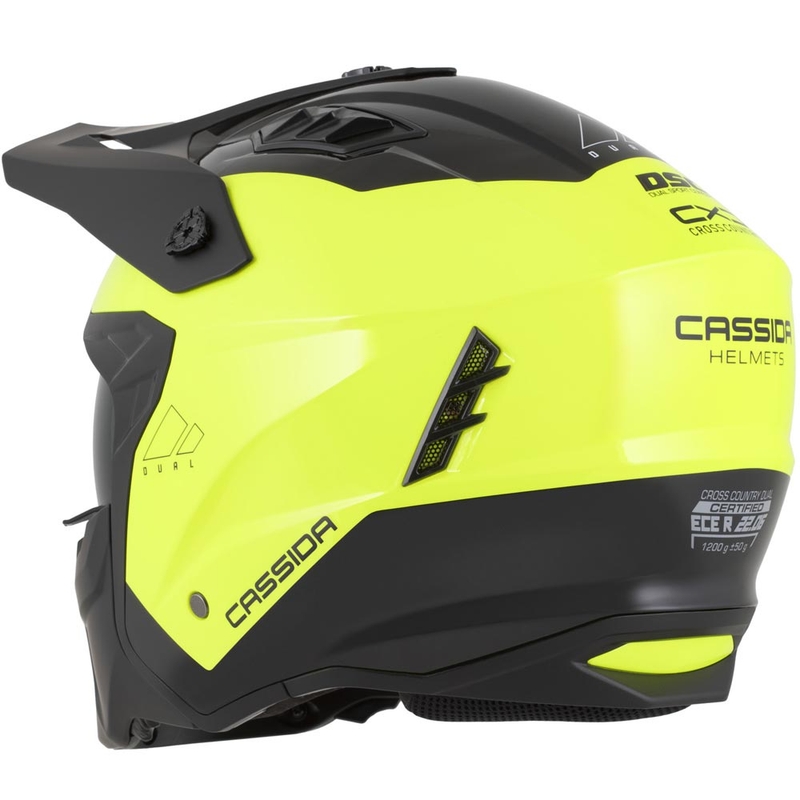 Kask motocyklowy modułowy Cassida Cross Country Dual fluo żółto-czarny