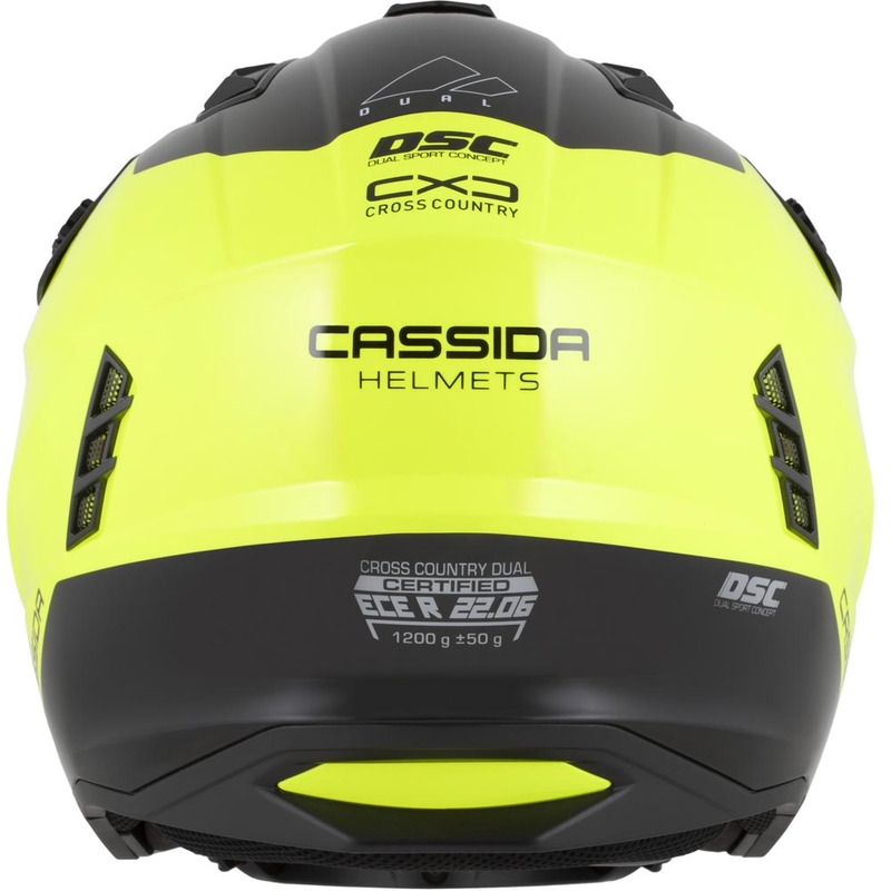 Kask motocyklowy modułowy Cassida Cross Country Dual fluo żółto-czarny