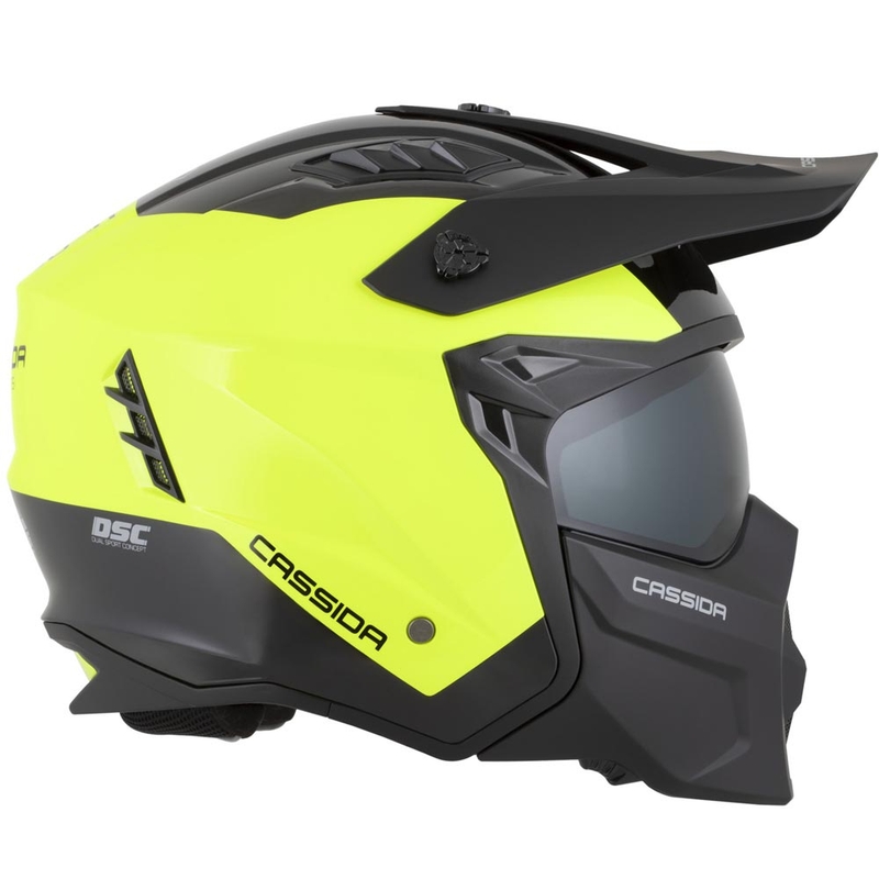 Kask motocyklowy modułowy Cassida Cross Country Dual fluo żółto-czarny