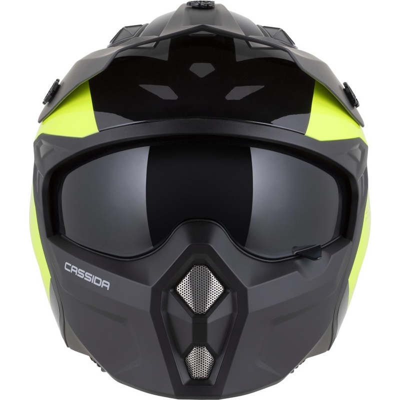 Kask motocyklowy modułowy Cassida Cross Country Dual fluo żółto-czarny
