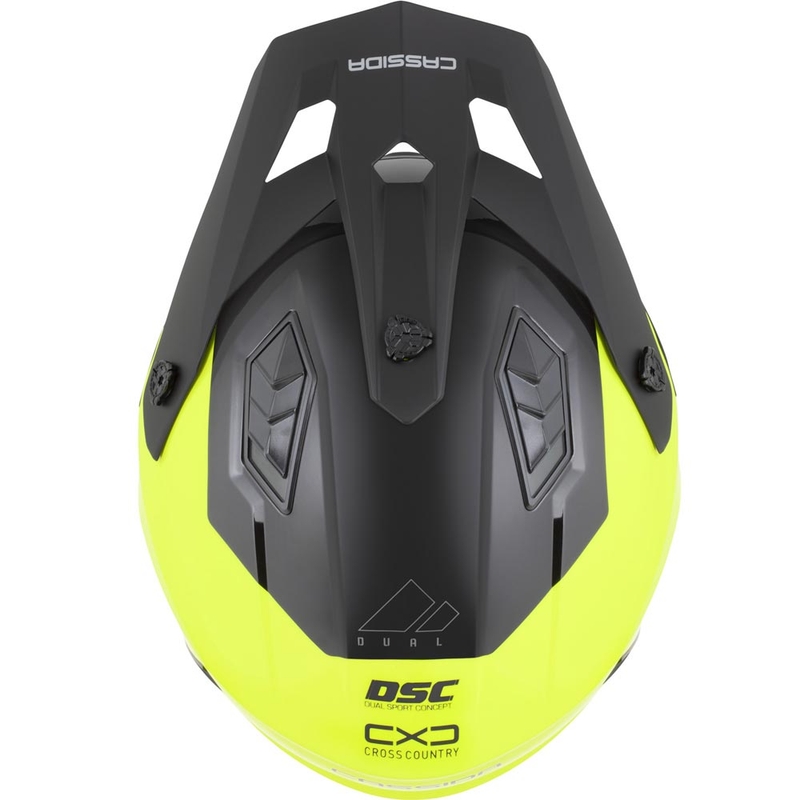 Kask motocyklowy modułowy Cassida Cross Country Dual fluo żółto-czarny
