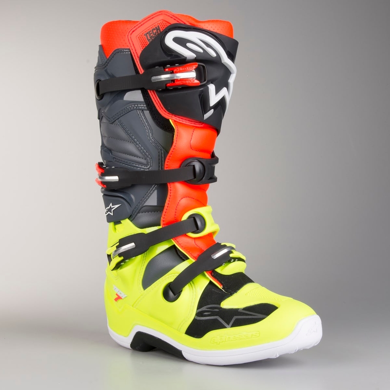 Buty motocyklowe Alpinestars Tech 7 czerwono-fluo żółte