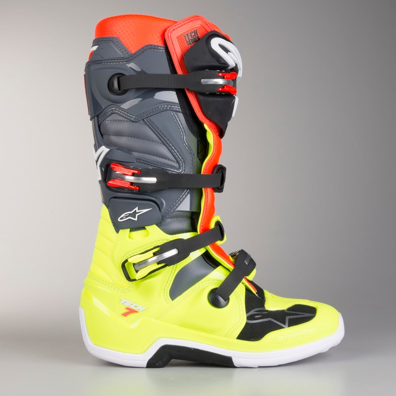 Buty motocyklowe Alpinestars Tech 7 czerwono-fluo żółte
