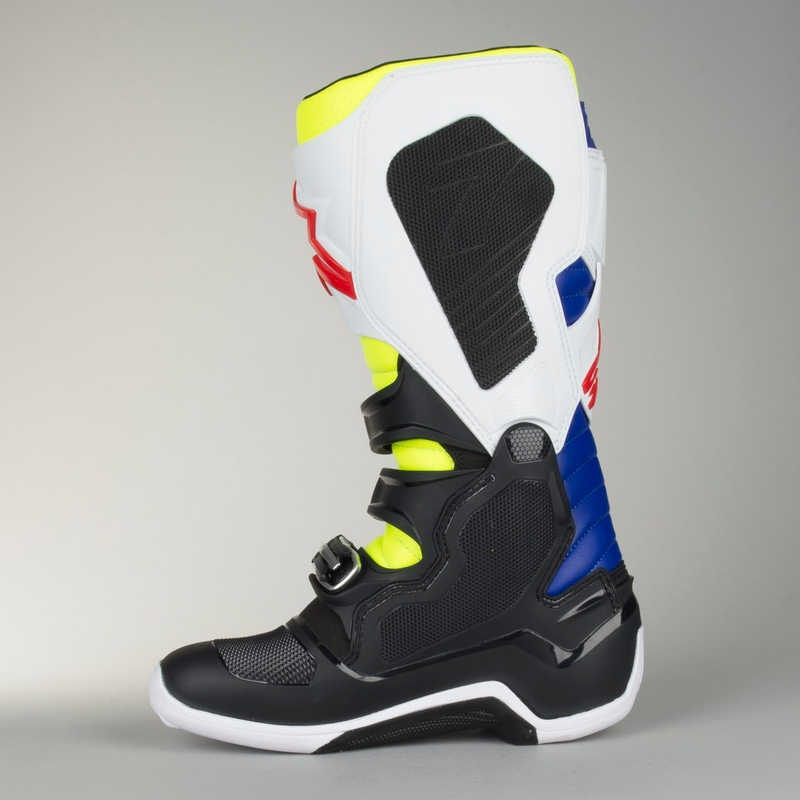 Buty motocyklowe Alpinestars Tech 7 biało-czarno-niebiesko-czerwono-fluo żółte