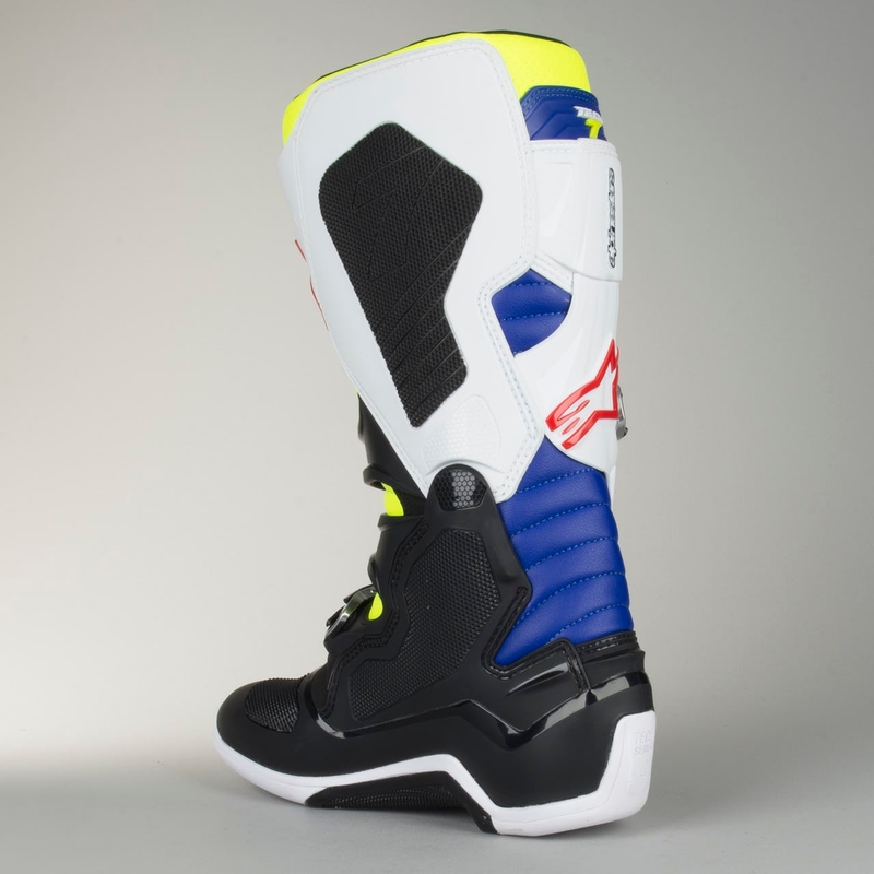 Buty motocyklowe Alpinestars Tech 7 biało-czarno-niebiesko-czerwono-fluo żółte
