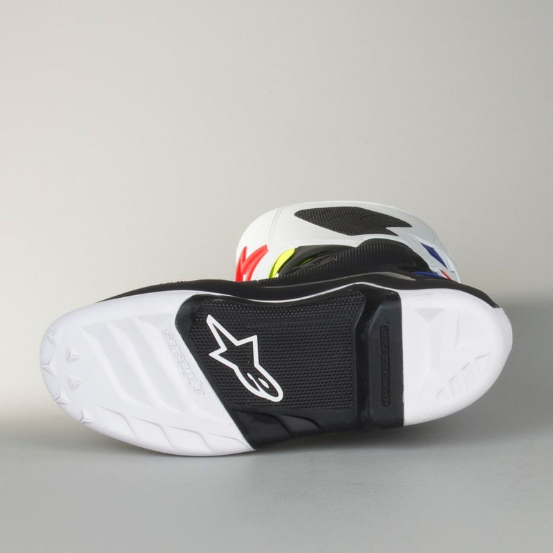 Buty motocyklowe Alpinestars Tech 7 biało-czarno-niebiesko-czerwono-fluo żółte