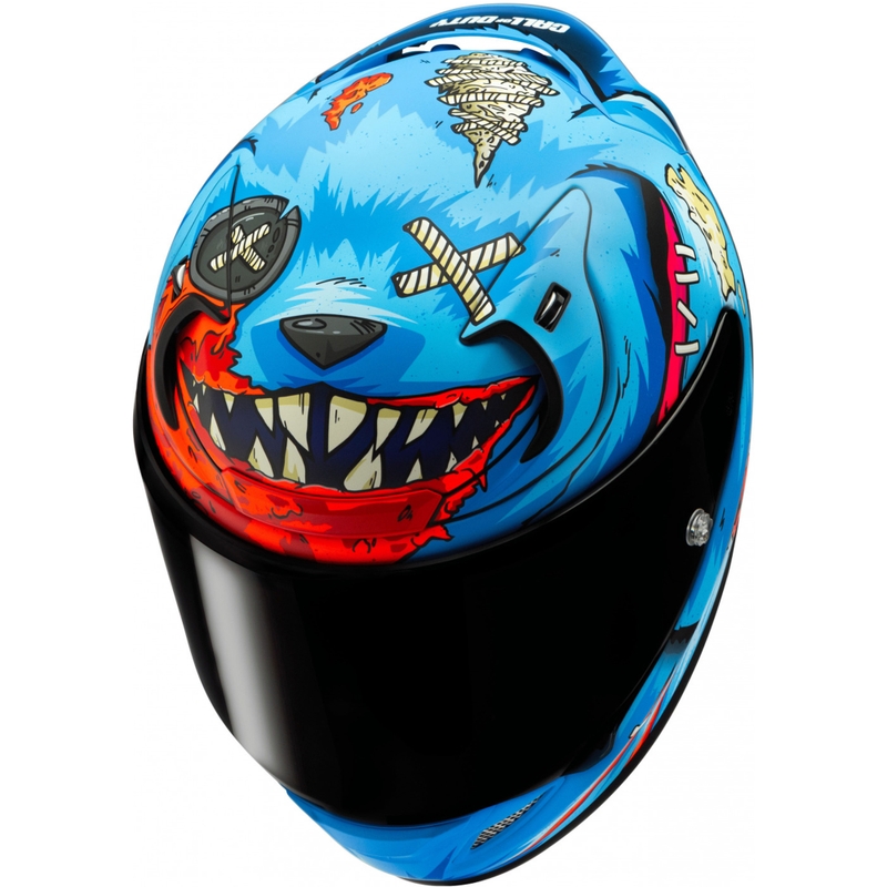 Kask motocyklowy integralny HJC RPHA 12 Mister Peeks niebieski