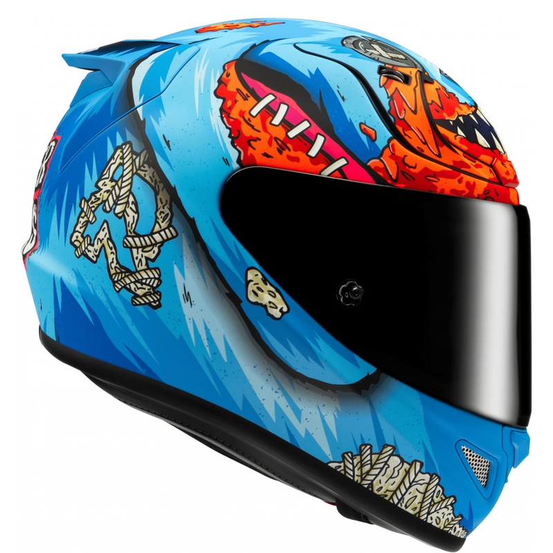 Kask motocyklowy integralny HJC RPHA 12 Mister Peeks niebieski