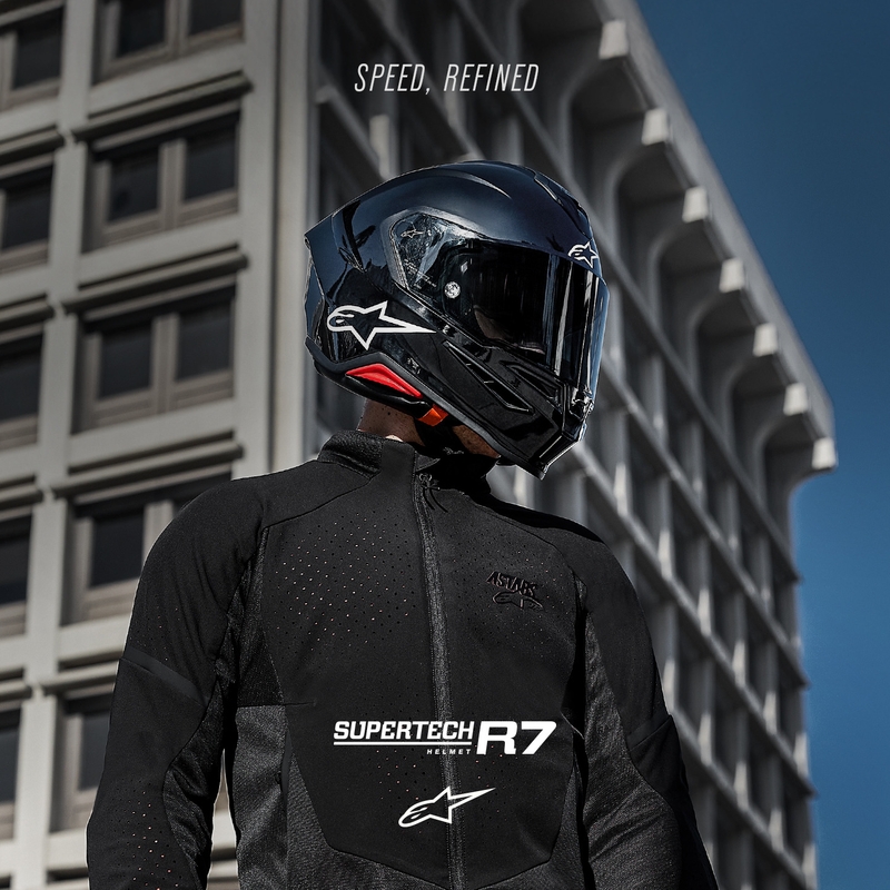 Kask motocyklowy integralny Alpinestars S-R7 Solid czarny