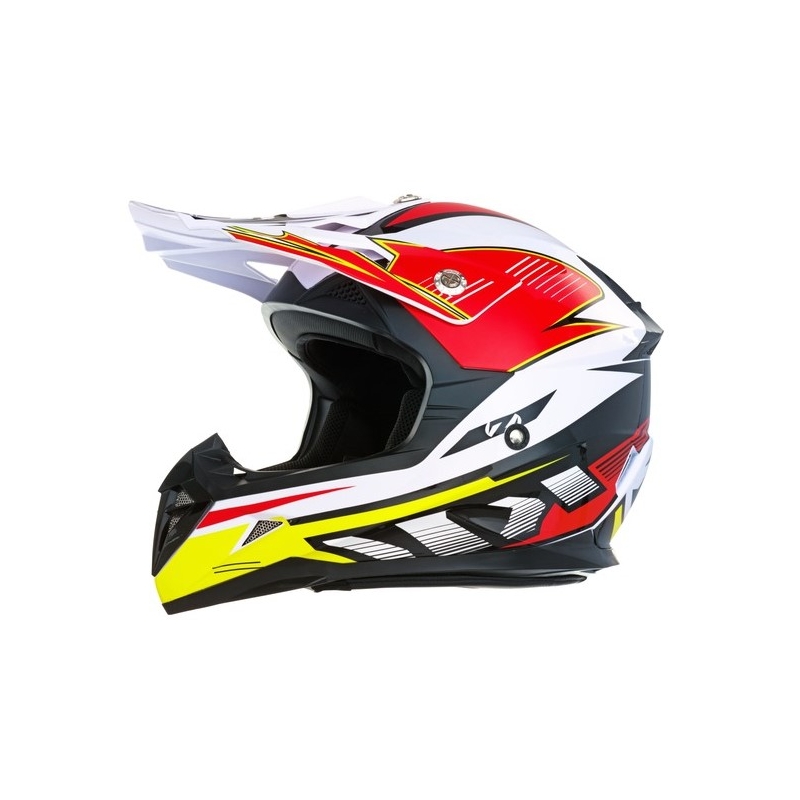 Motocrossowy kask ZED X1.9 biało-czarno-czerwono-żółty