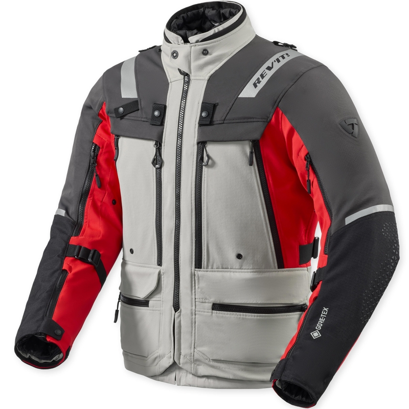 Kurtka motocyklowa Revit Defender 4 GTX antracytowo-czerwona