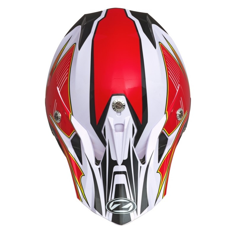 Motocrossowy kask ZED X1.9 biało-czarno-czerwono-żółty