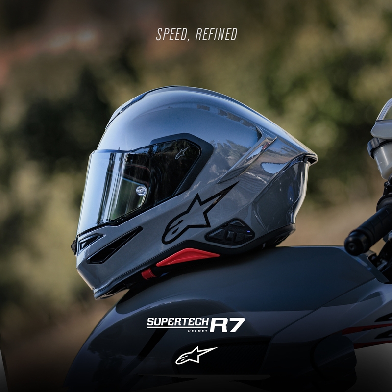Kask motocyklowy integralny Alpinestars S-R7 Solid szary