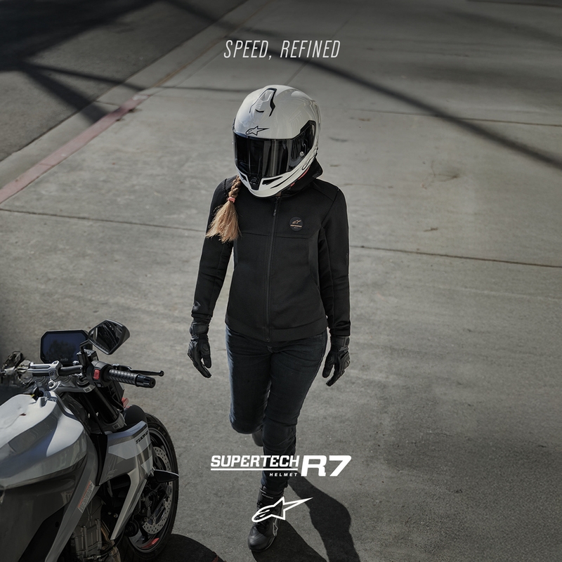 Kask motocyklowy integralny Alpinestars S-R7 Solid biały
