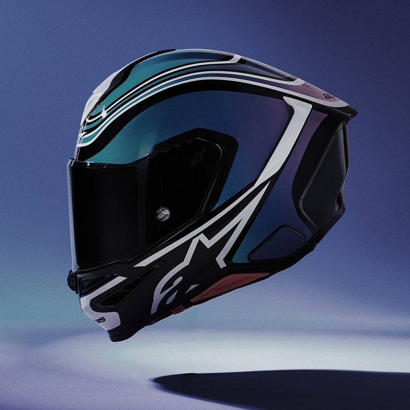 Kask motocyklowy integralny Alpinestars S-R7 Zeal czarno-niebiesko-fluo-różowo-biały
