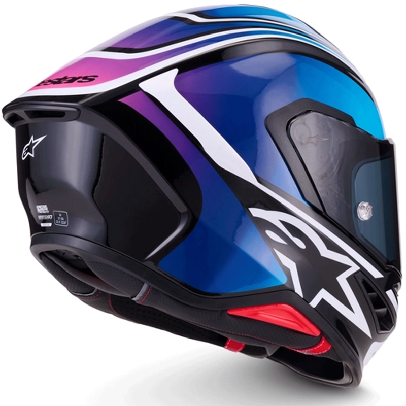 Kask motocyklowy integralny Alpinestars S-R7 Zeal czarno-niebiesko-fluo-różowo-biały