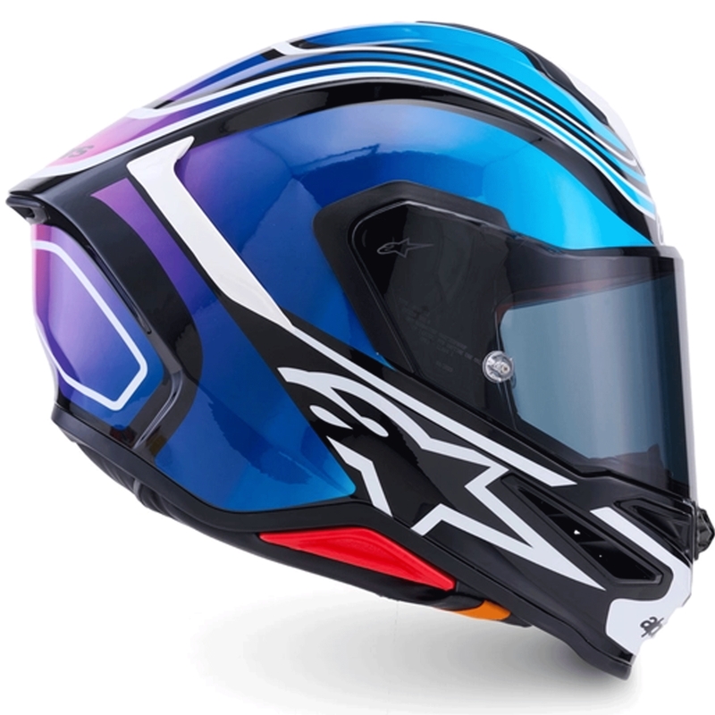 Kask motocyklowy integralny Alpinestars S-R7 Zeal czarno-niebiesko-fluo-różowo-biały