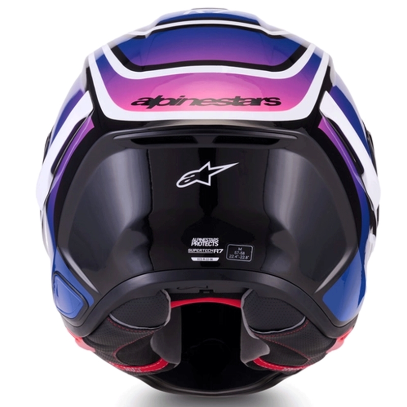 Kask motocyklowy integralny Alpinestars S-R7 Zeal czarno-niebiesko-fluo-różowo-biały