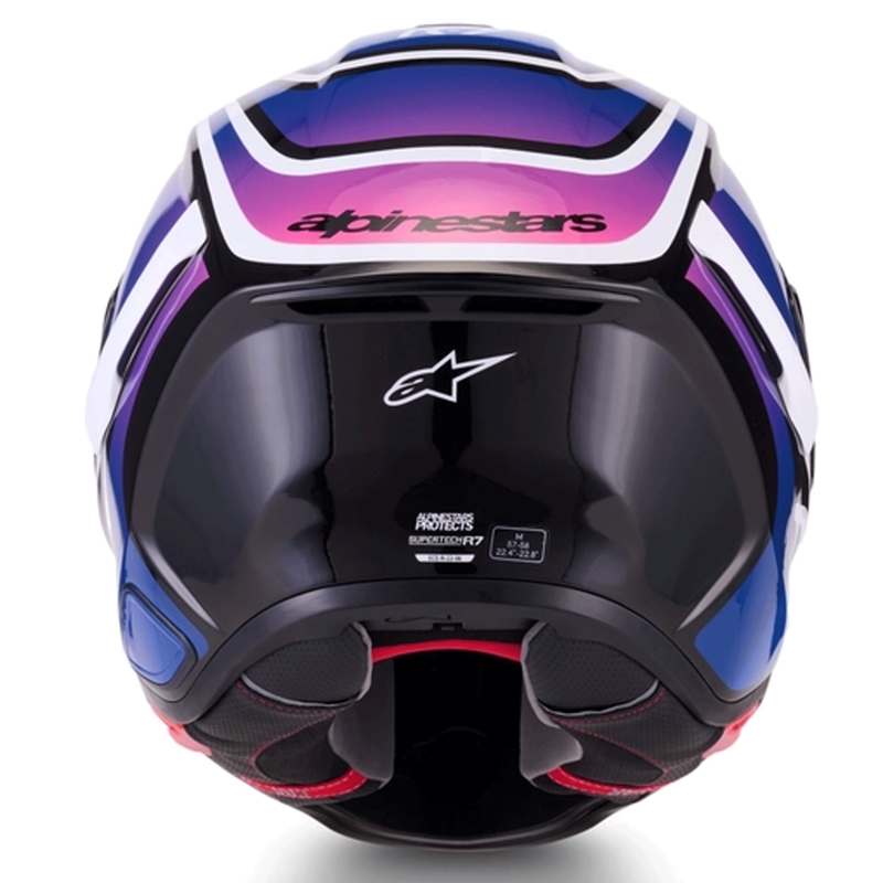 Kask motocyklowy integralny Alpinestars S-R7 Zeal czarno-niebiesko-fluo-różowo-biały