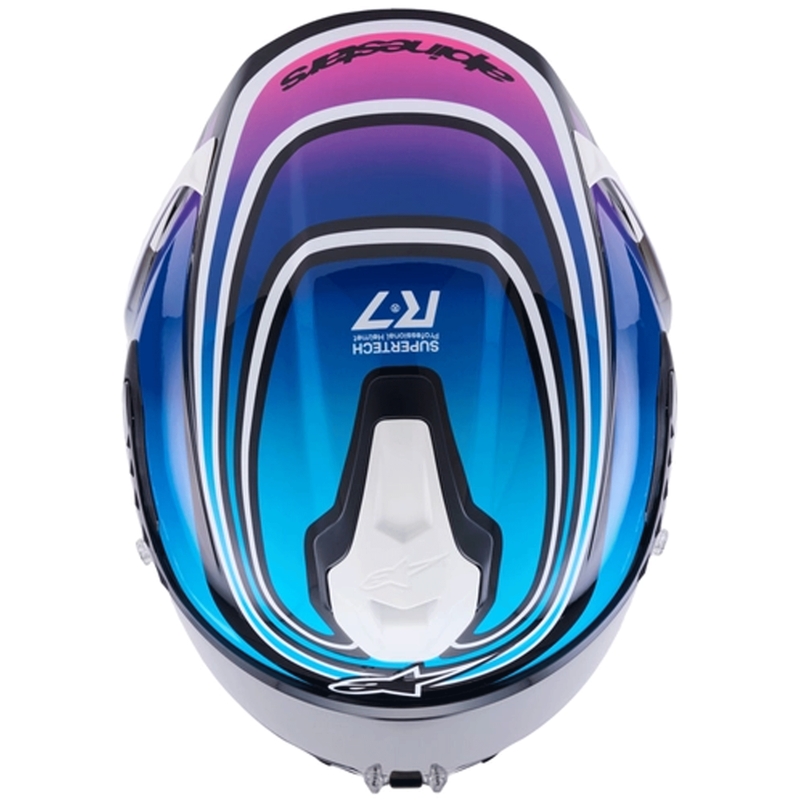 Kask motocyklowy integralny Alpinestars S-R7 Zeal czarno-niebiesko-fluo-różowo-biały
