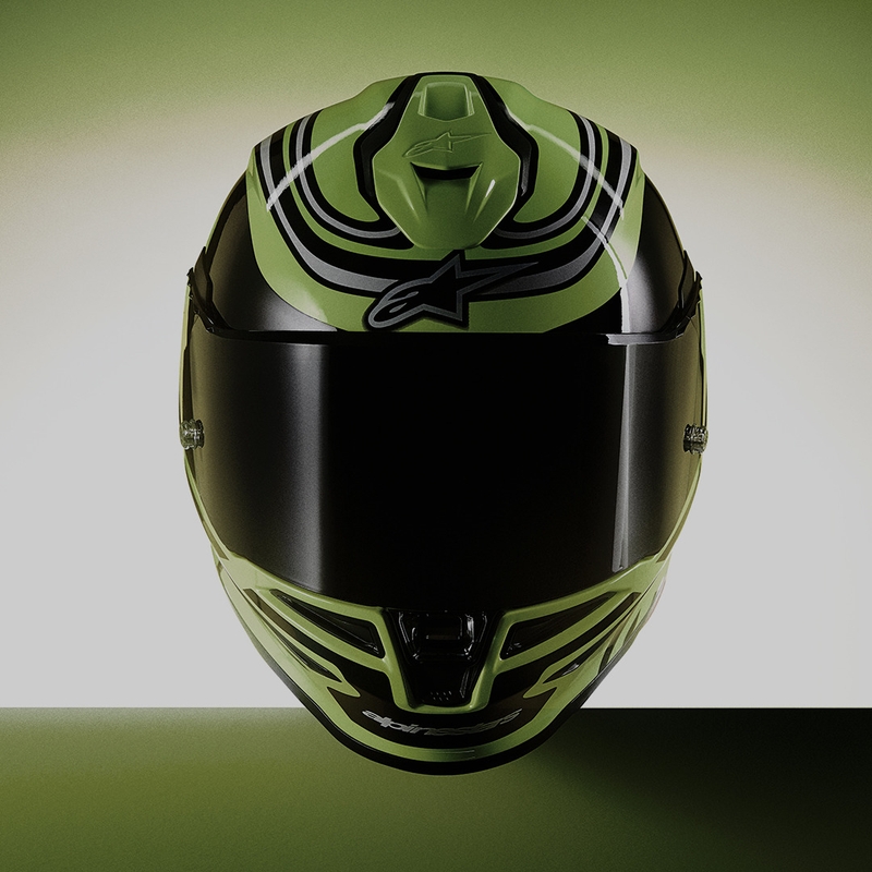 Kask motocyklowy integralny Alpinestars S-R7 Zeal w kolorze żółto-czarno-białym fluo
