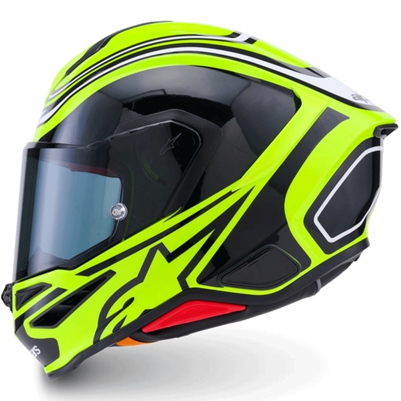 Kask motocyklowy integralny Alpinestars S-R7 Zeal w kolorze żółto-czarno-białym fluo