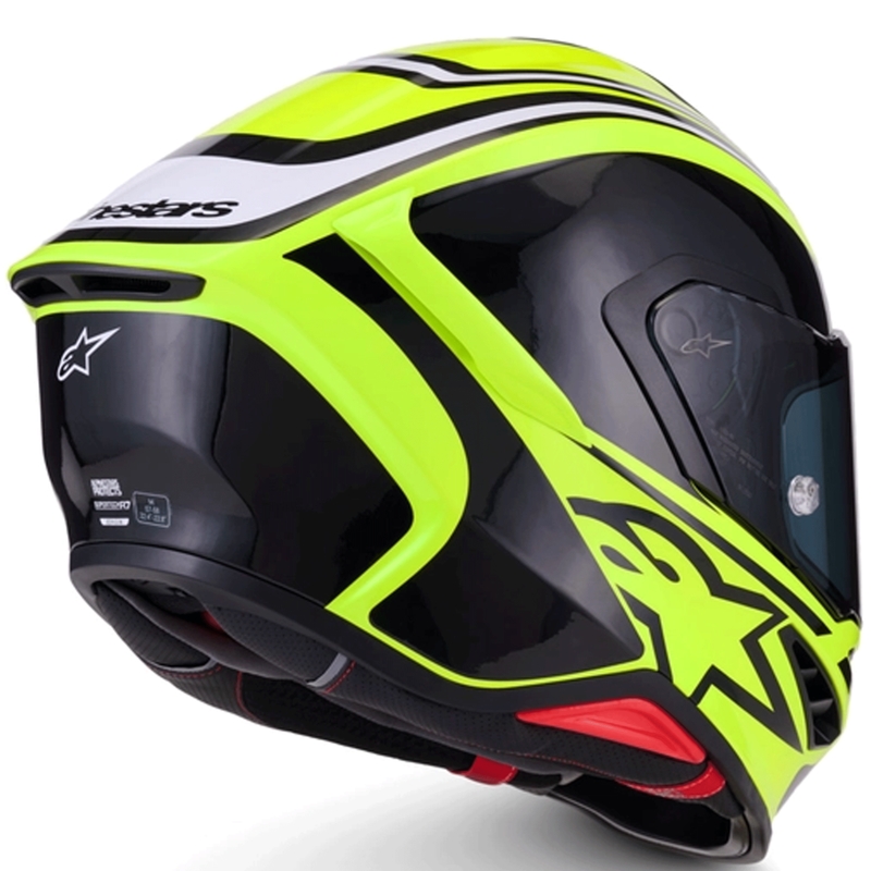 Kask motocyklowy integralny Alpinestars S-R7 Zeal w kolorze żółto-czarno-białym fluo