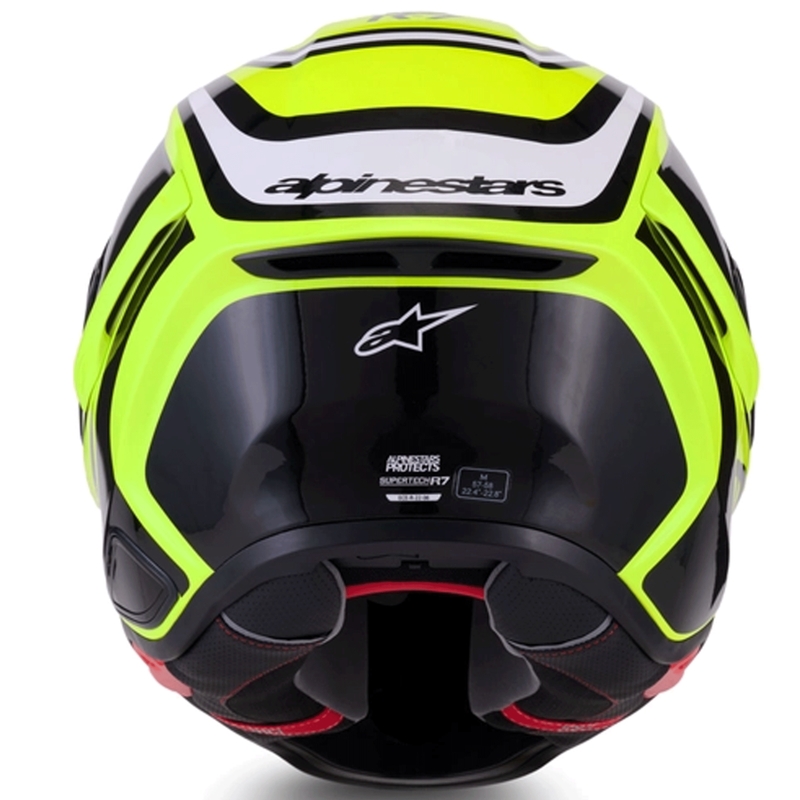 Kask motocyklowy integralny Alpinestars S-R7 Zeal w kolorze żółto-czarno-białym fluo