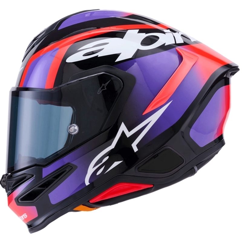 Kask motocyklowy integralny Alpinestars S-R7 Lumen czarno-fioletowo-fluo-czerwono-biały