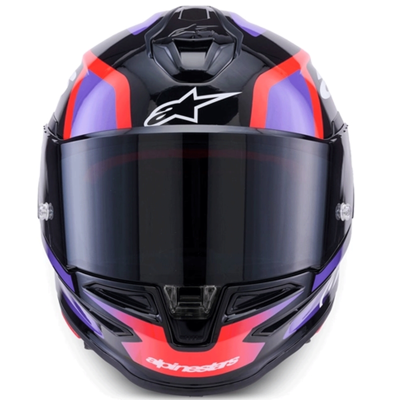 Kask motocyklowy integralny Alpinestars S-R7 Lumen czarno-fioletowo-fluo-czerwono-biały