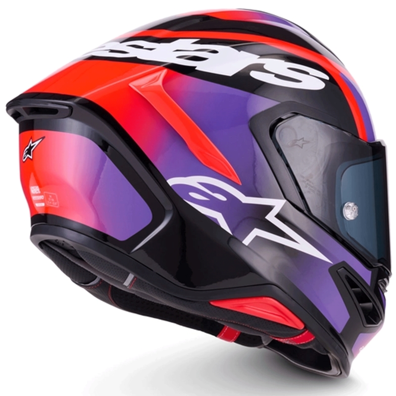 Kask motocyklowy integralny Alpinestars S-R7 Lumen czarno-fioletowo-fluo-czerwono-biały