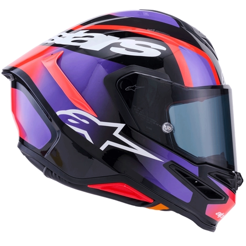 Kask motocyklowy integralny Alpinestars S-R7 Lumen czarno-fioletowo-fluo-czerwono-biały