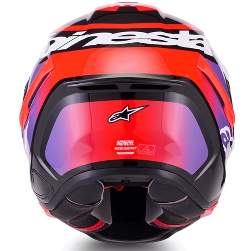Kask motocyklowy integralny Alpinestars S-R7 Lumen czarno-fioletowo-fluo-czerwono-biały