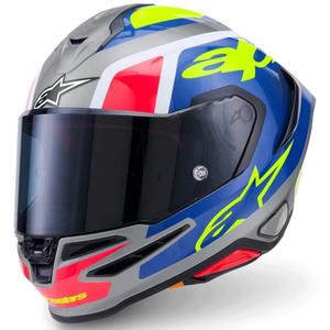 Kask motocyklowy integralny Alpinestars S-R7 Lumen srebrno-czarno-różowo-fluo-żółty