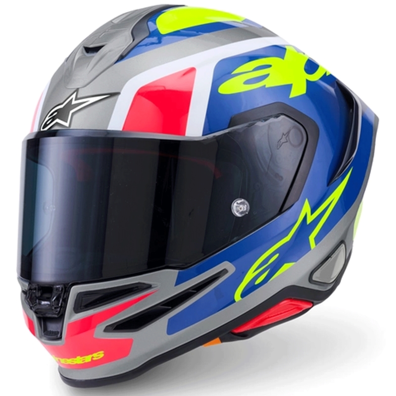 Kask motocyklowy integralny Alpinestars S-R7 Lumen srebrno-czarno-różowo-fluo-żółty