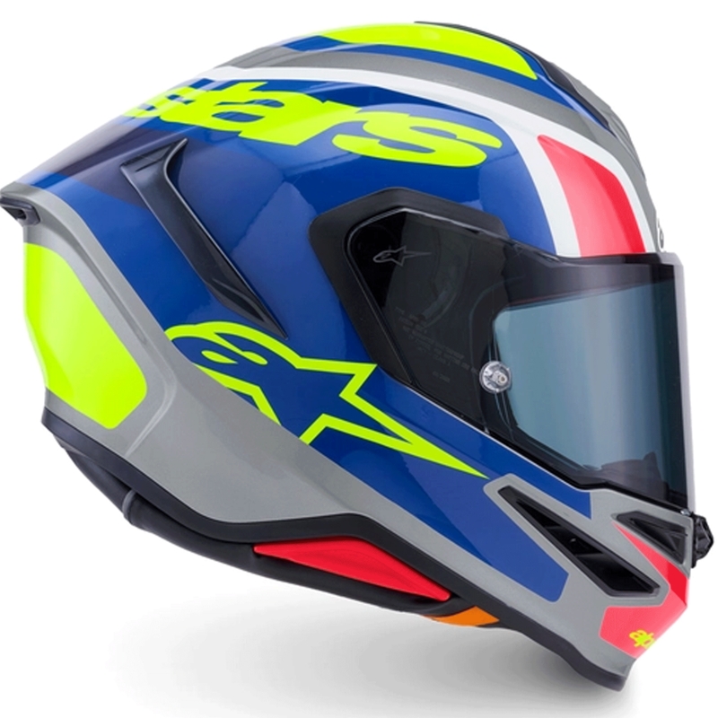 Kask motocyklowy integralny Alpinestars S-R7 Lumen srebrno-czarno-różowo-fluo-żółty