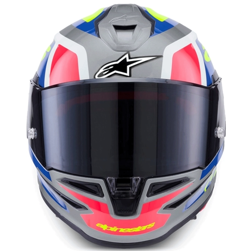 Kask motocyklowy integralny Alpinestars S-R7 Lumen srebrno-czarno-różowo-fluo-żółty