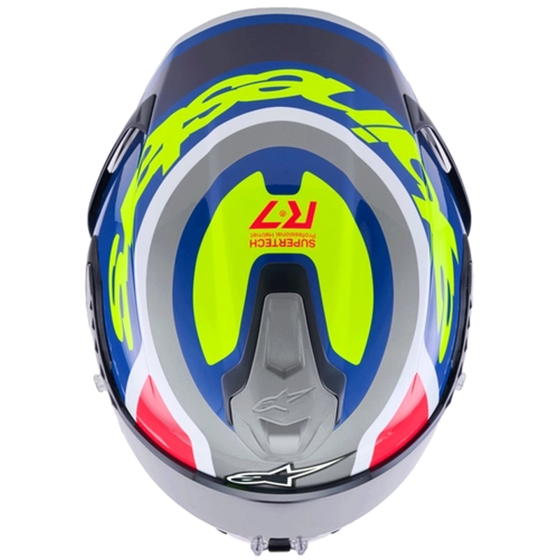 Kask motocyklowy integralny Alpinestars S-R7 Lumen srebrno-czarno-różowo-fluo-żółty