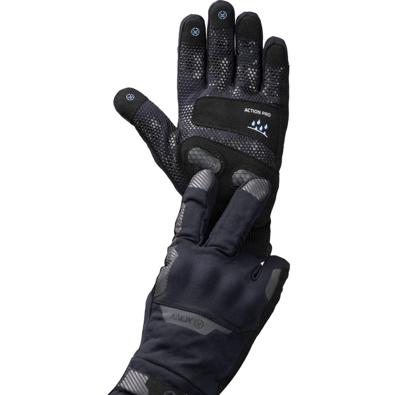 Rękawice motocyklowe wodoodporne Knox Action PRO w kolorze czarnym