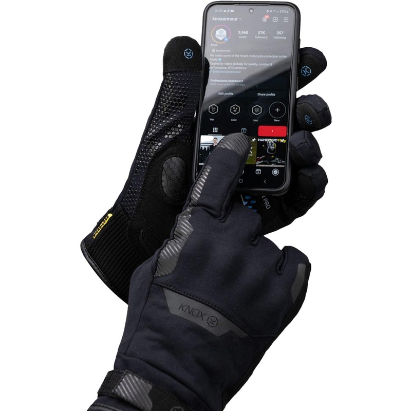 Rękawice motocyklowe wodoodporne Knox Action PRO w kolorze czarnym