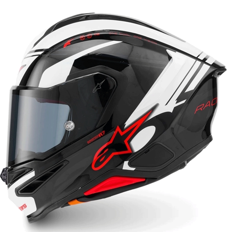 Kask motocyklowy integralny Alpinestars S-R7 A-Core czarno-biało-czerwony