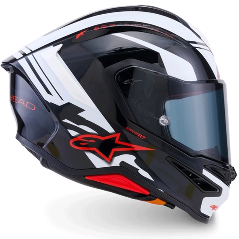 Kask motocyklowy integralny Alpinestars S-R7 A-Core czarno-biało-czerwony