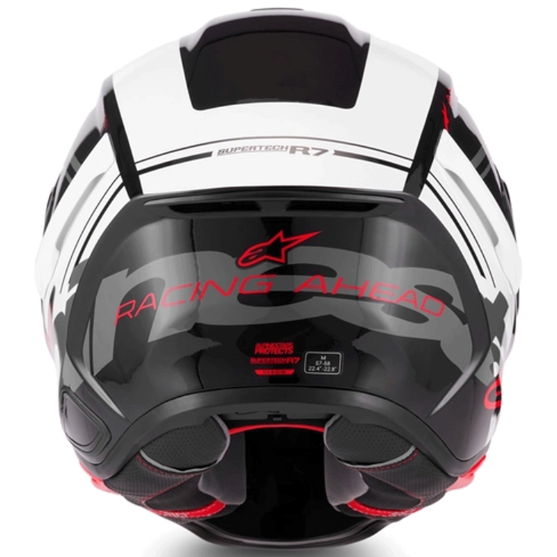 Kask motocyklowy integralny Alpinestars S-R7 A-Core czarno-biało-czerwony