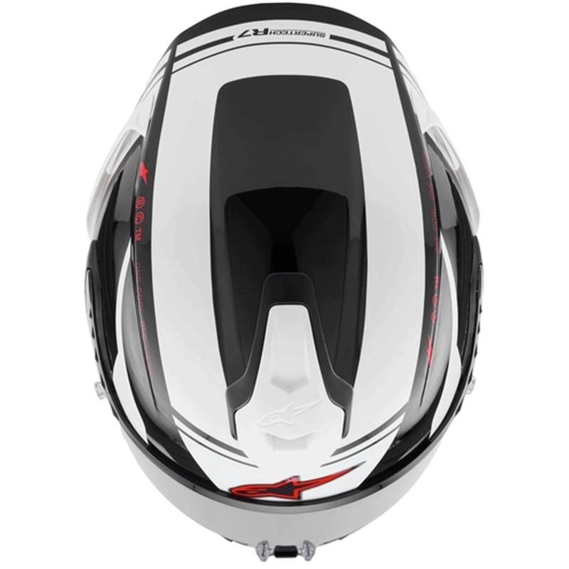 Kask motocyklowy integralny Alpinestars S-R7 A-Core czarno-biało-czerwony