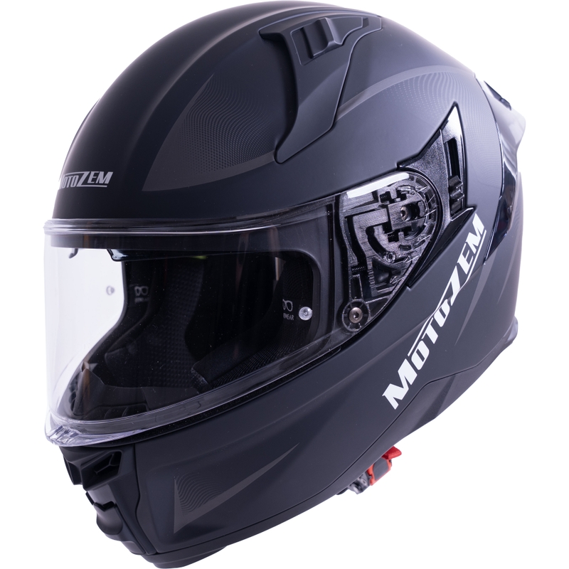 Kask motocyklowy integralny MotoZem Guardian matowo czarny - próbka