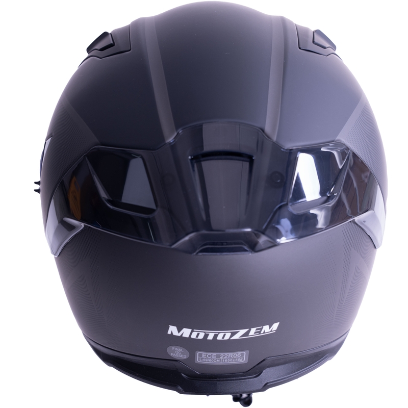 Kask motocyklowy integralny MotoZem Guardian matowo czarny - próbka