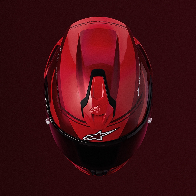 Kask motocyklowy integralny Alpinestars S-R7 A-Core czerwono-biały